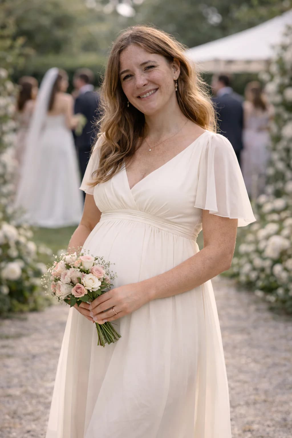 Tenue de mariage femme enceinte - robe empire maternité