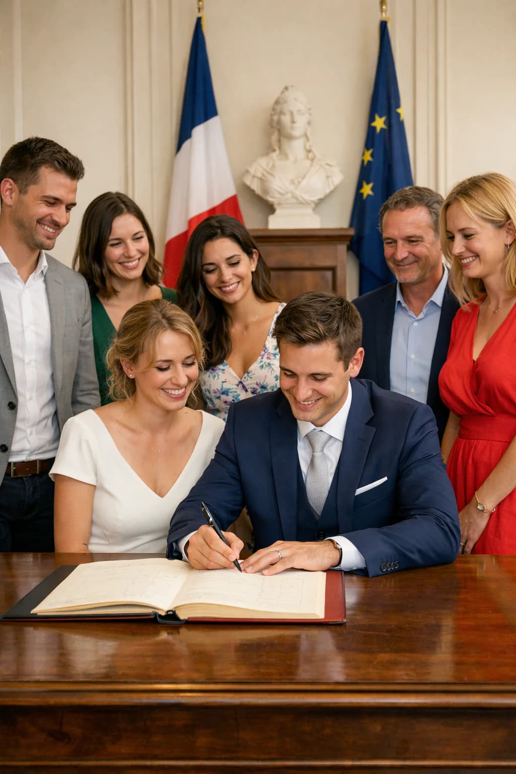 Mariage civil à la mairie avec témoins en France