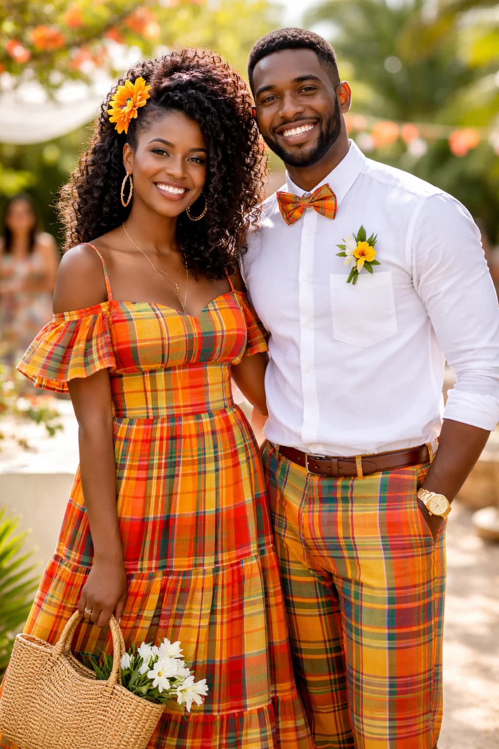 Tenue mariage créole antillais - costume traditionnel madras