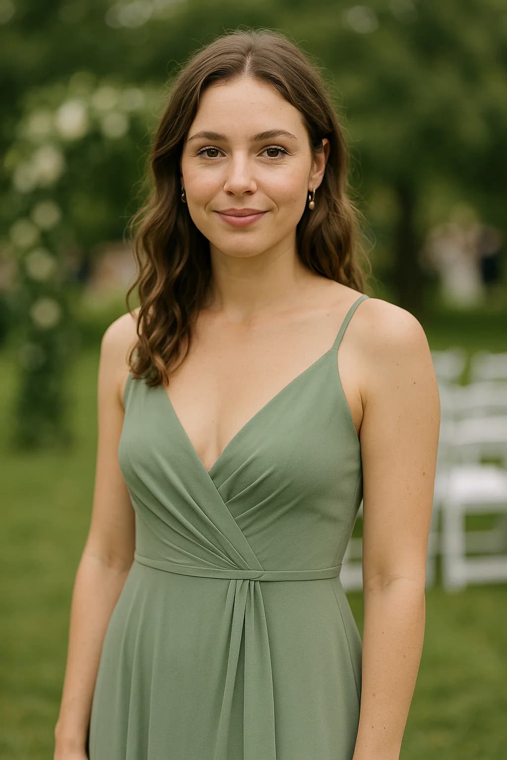 Robe de mariage vert sauge - couleur tendance 2025 pour invitée